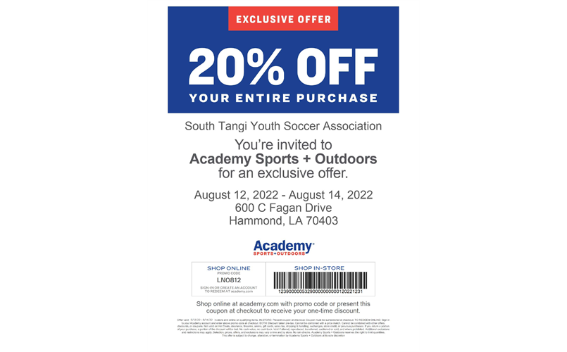 COUPON - ACADEMY SPORTS+OUTDOORS