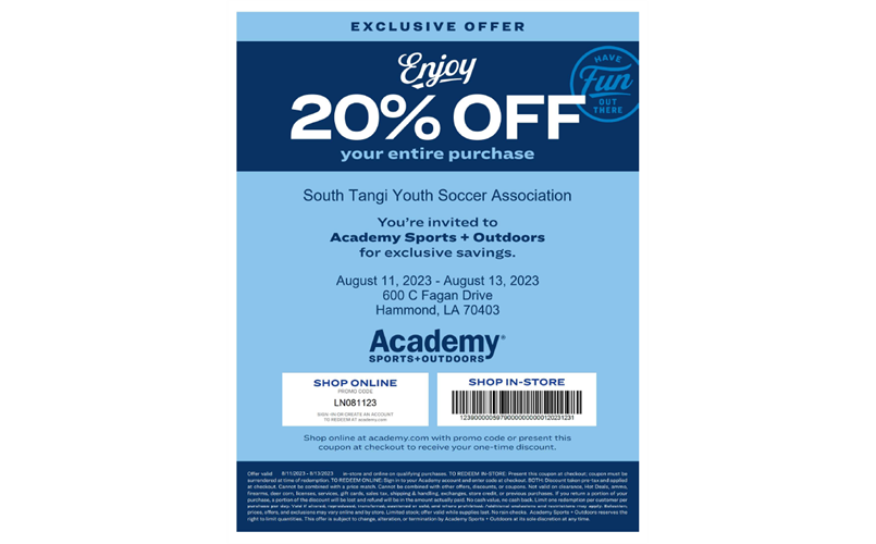 COUPON - ACADEMY SPORTS + OUTDOORS